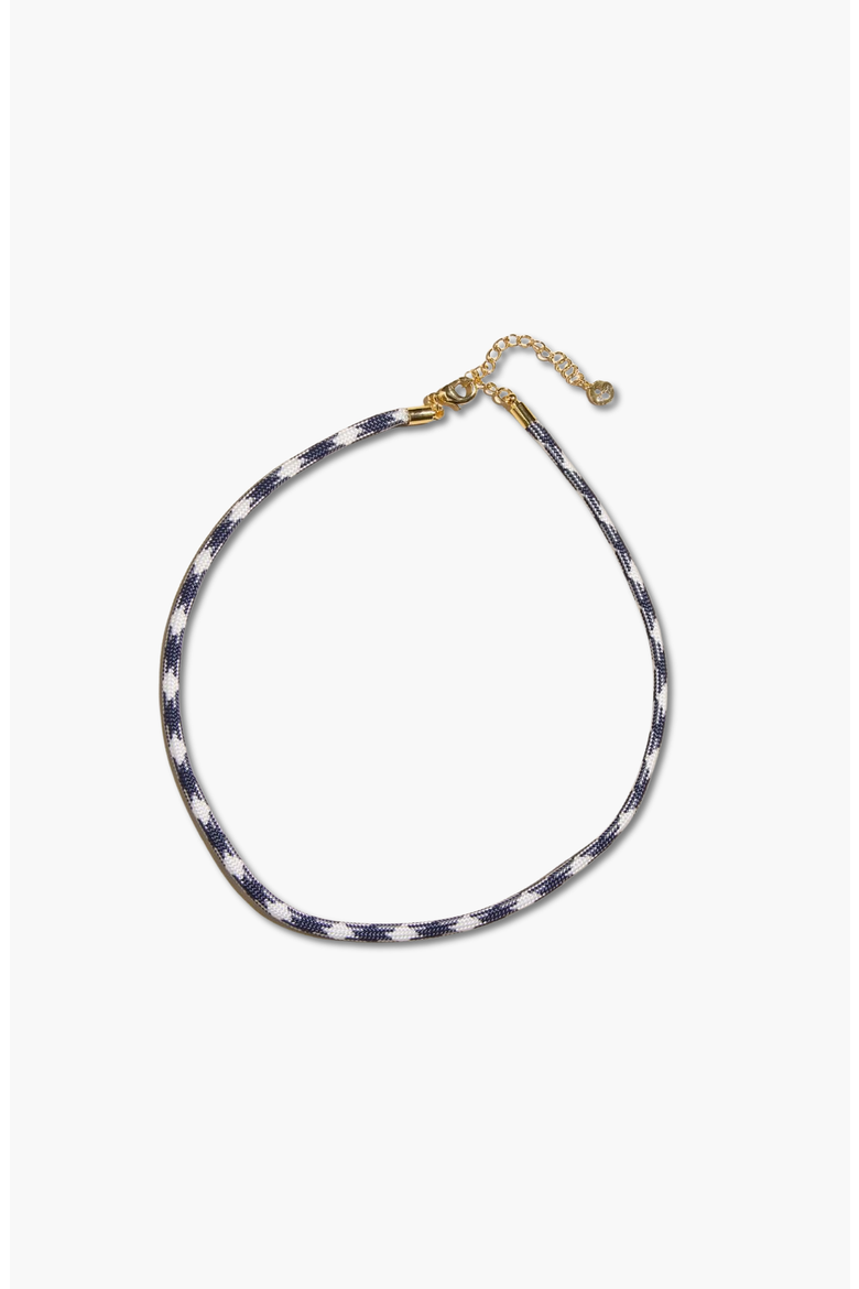 Minimalist Cord Necklace, Main, color, Navy & White / Silver