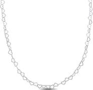 DELMAR Sterling Silver Heart Link Necklace