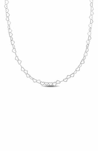 DELMAR Sterling Silver Heart Link Necklace