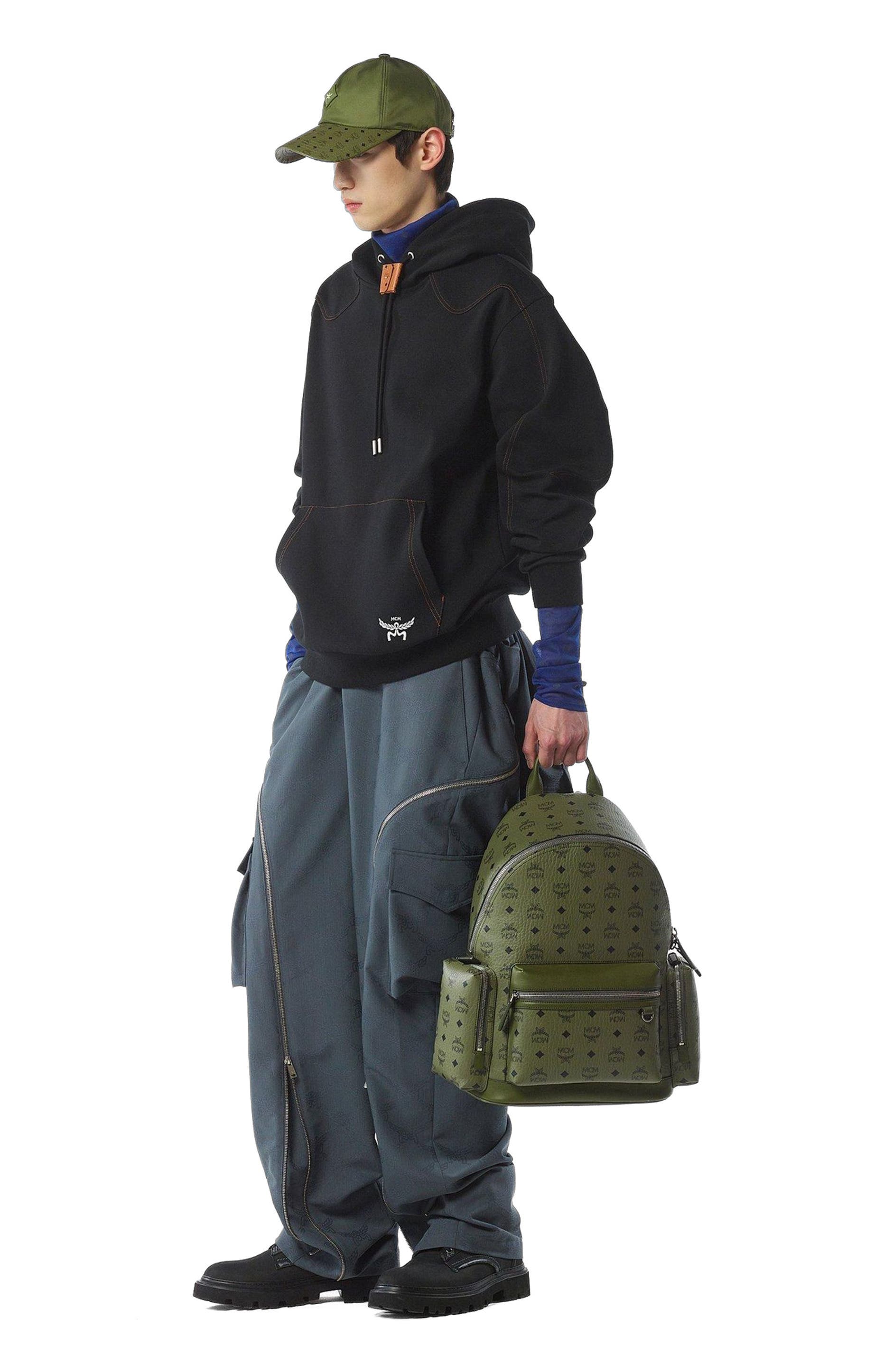 MCM Stark Backpack in Visetos, Main, color, Green