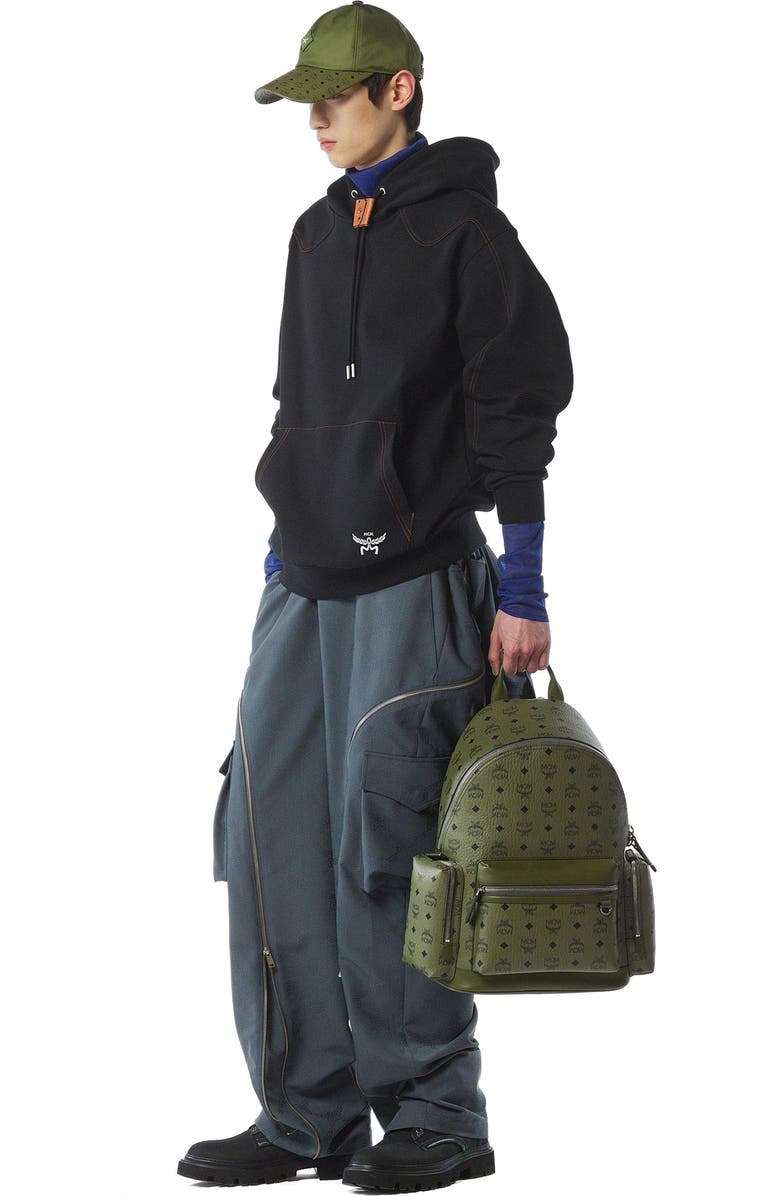 MCM Stark Backpack in Visetos, Main, color, Green