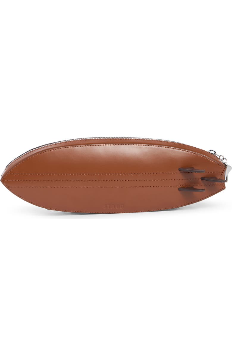 STAUD Leather Surfboard Clutch, Alternate, color, Tabacco