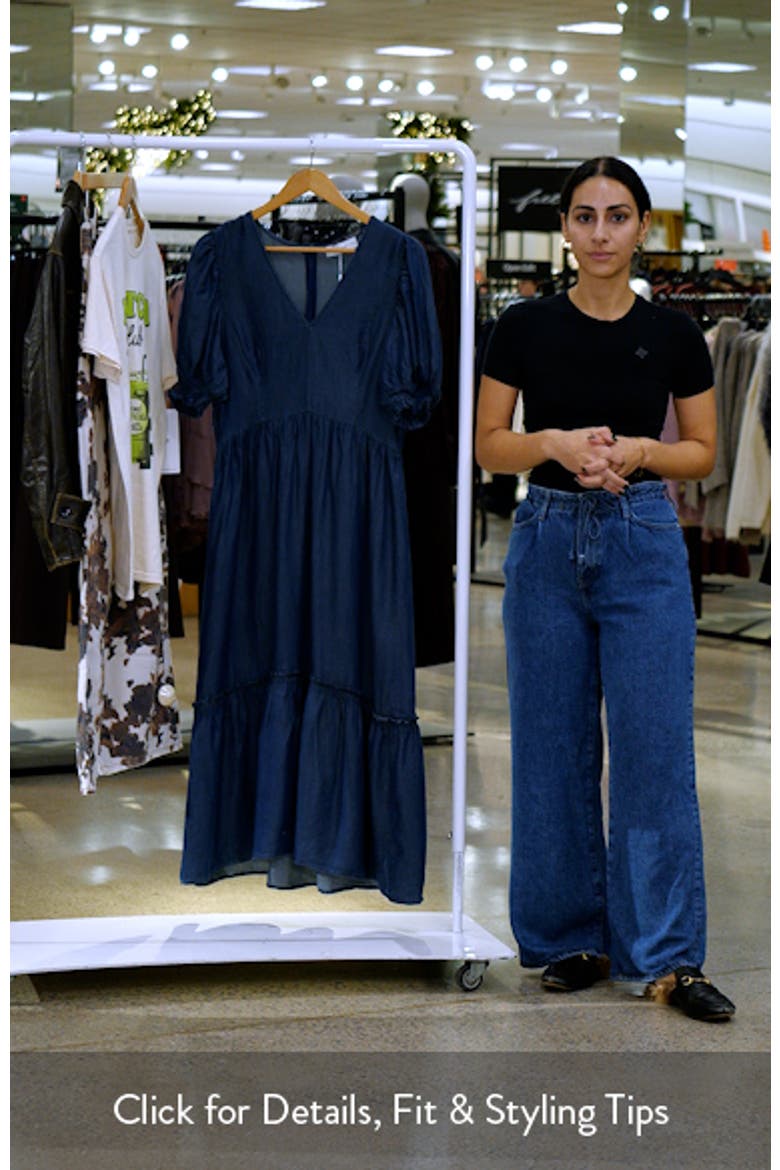 Steele Puff Sleeve Tiered Chambray Midi Dress video