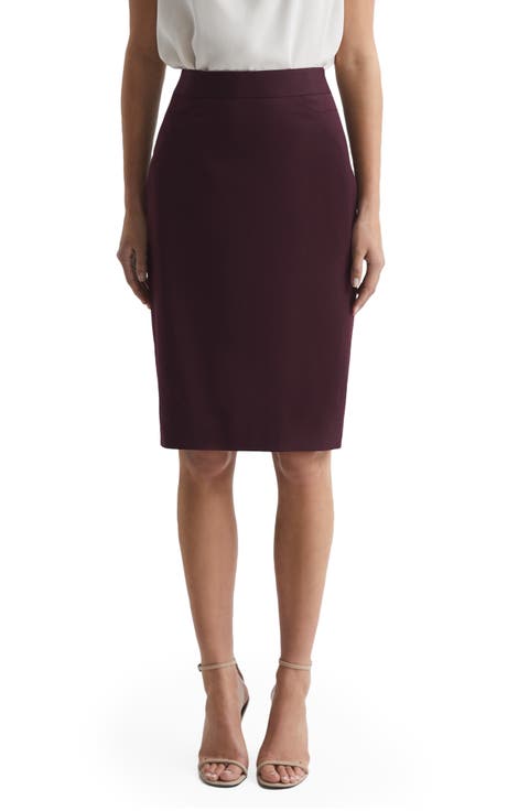 Flora Wool Blend Pencil Skirt