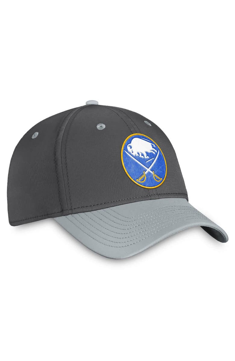 FANATICS Men's Fanatics Charcoal Buffalo Sabres Authentic Pro Training Camp Flex Hat, Alternate, color, Charcoal