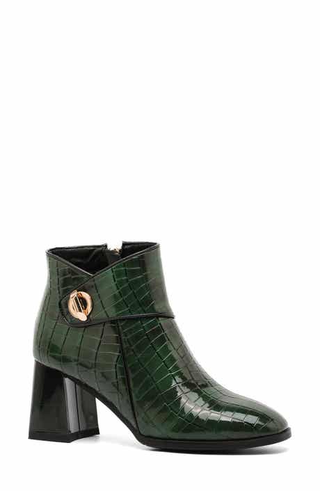 Bailey Croc Embossed Faux Leather Bootie