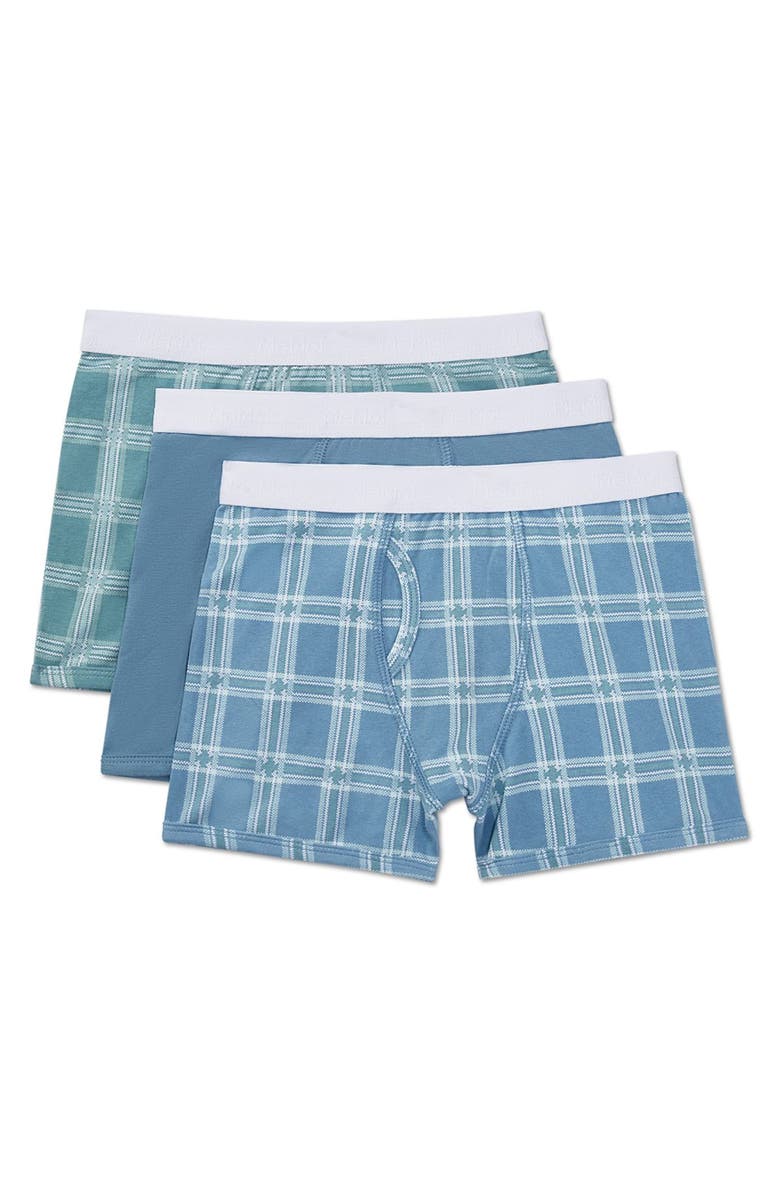 MeMoi 3 Pair Pack Plaid Multi Boxer Briefs, Main, color, Blue Multi