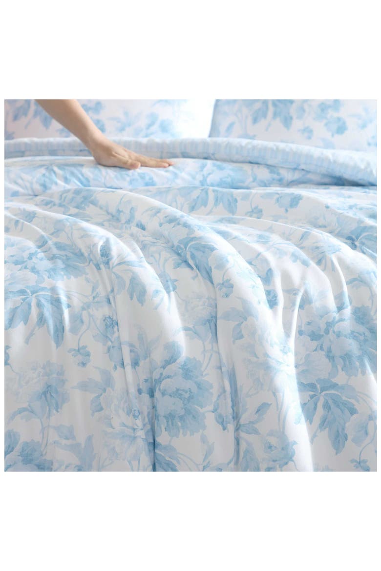 Anja Toile Washed Microfiber Comforter Set, Alternate, color, LIGHT/ BLUE