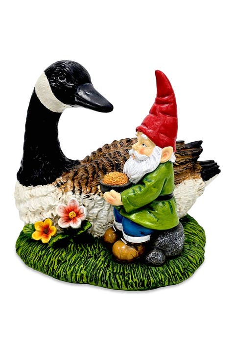 Gus And Gnorman Goose And Gnome Garden Figurine