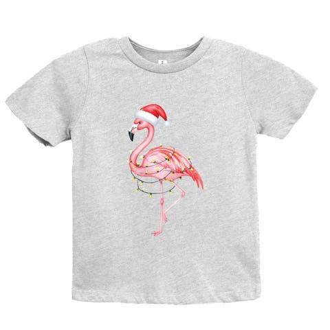 Flamingo Christmas Lights Watercolor Short Sleeve T-shirt (little Kid & Big Kid)