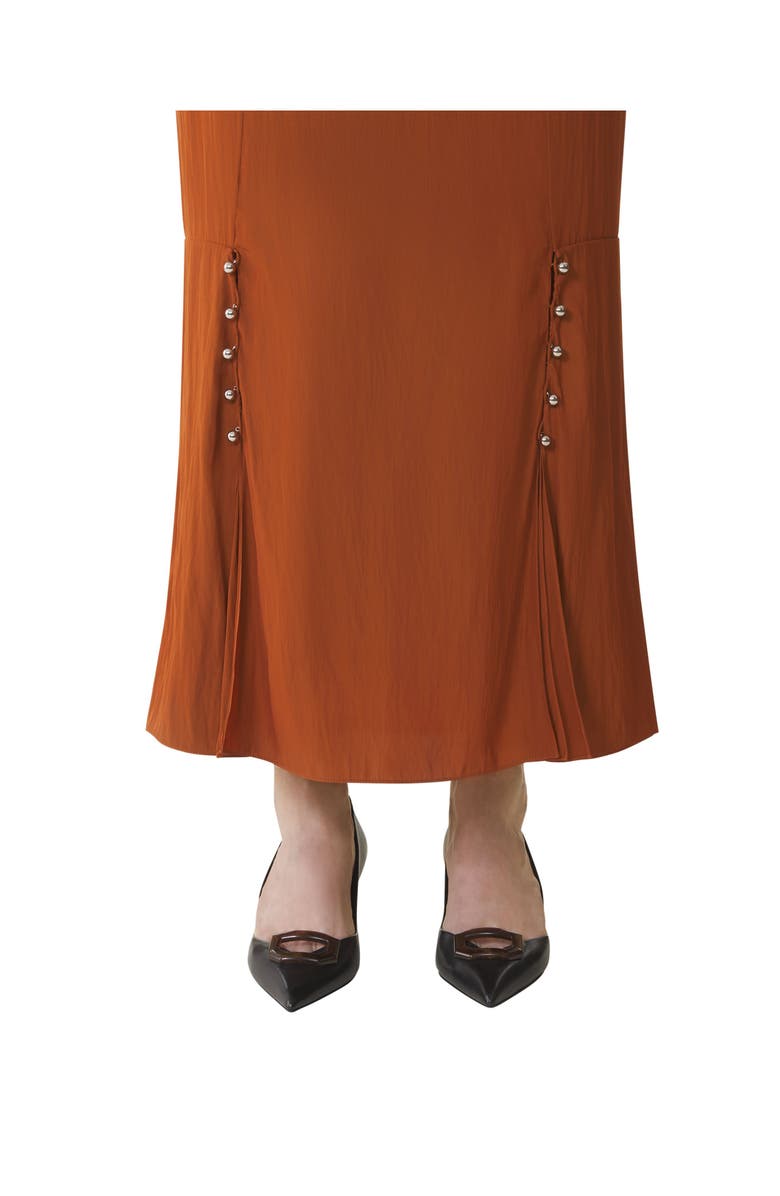 Lanvin Midi Skirt In Charmeuse, Alternate, color, Chestnuts
