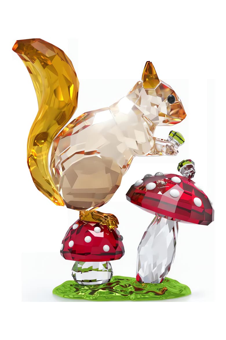 Idyllia Crystal Squirrel & Mushrooms, Alternate, color, MULTICOLORED