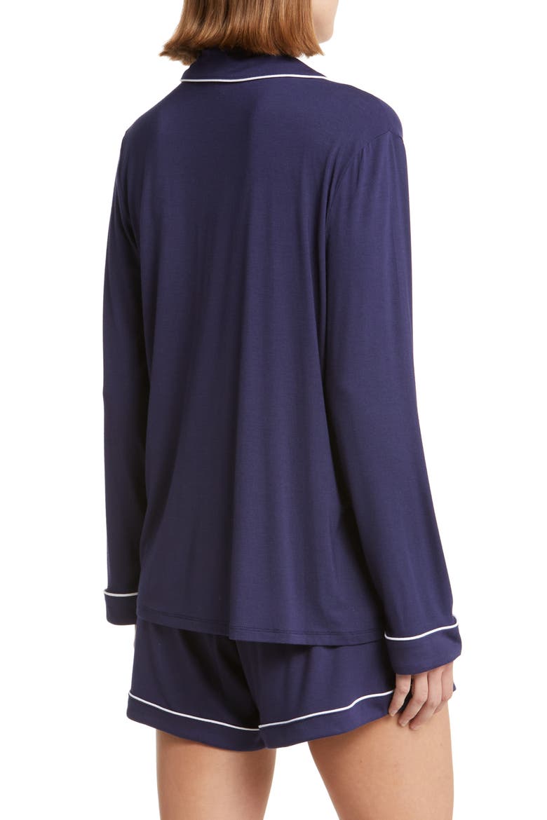Moonlight Eco Long Sleeve Short Pajamas, Alternate, color, NAVY PEACOAT