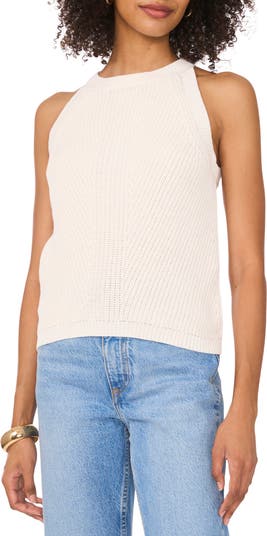 Vince Camuto Pointelle Cotton Sweater Tank | Nordstrom