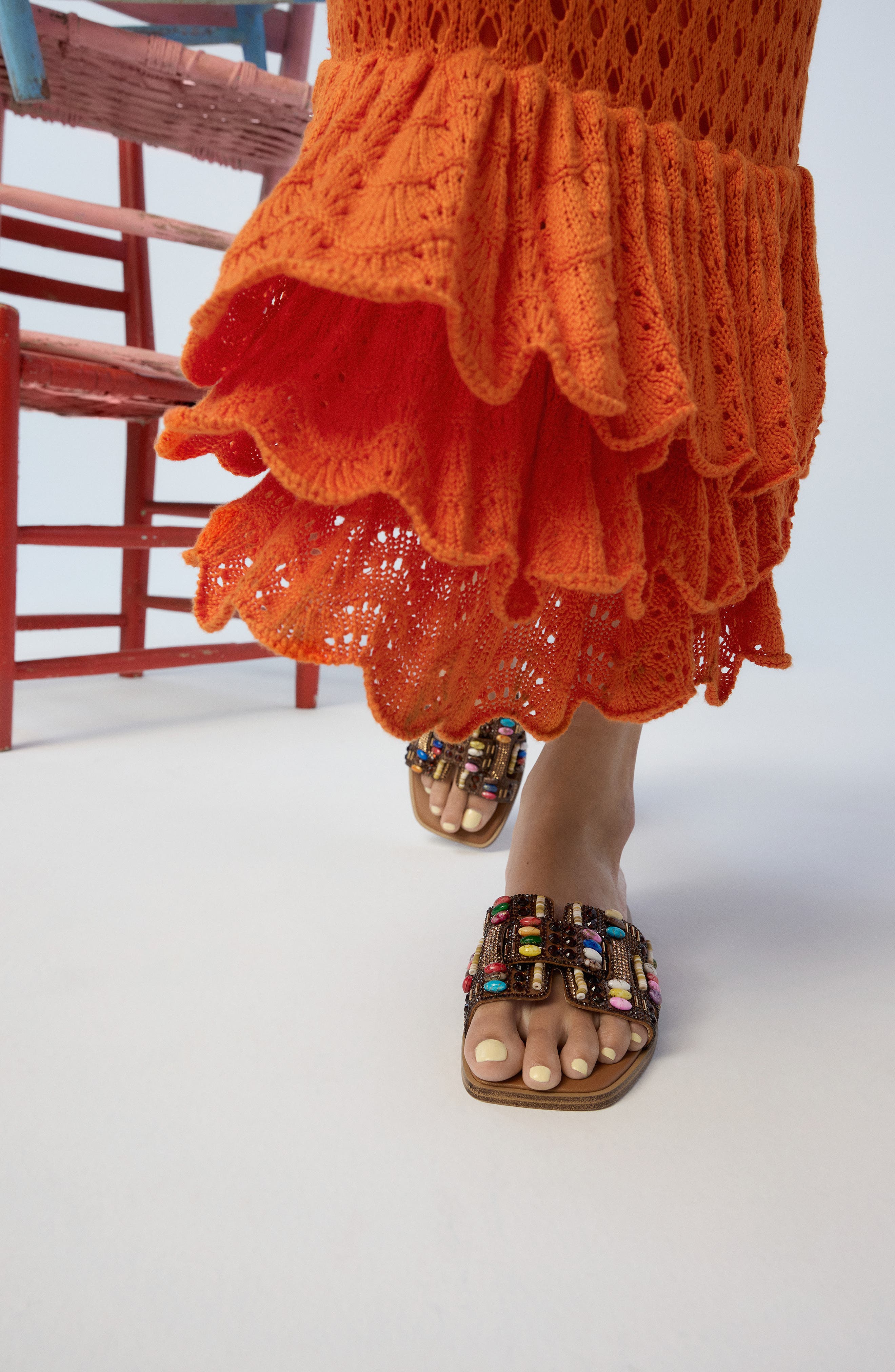 ALDO Eleny Slide Sandal, Alternate, color, Brown Multi