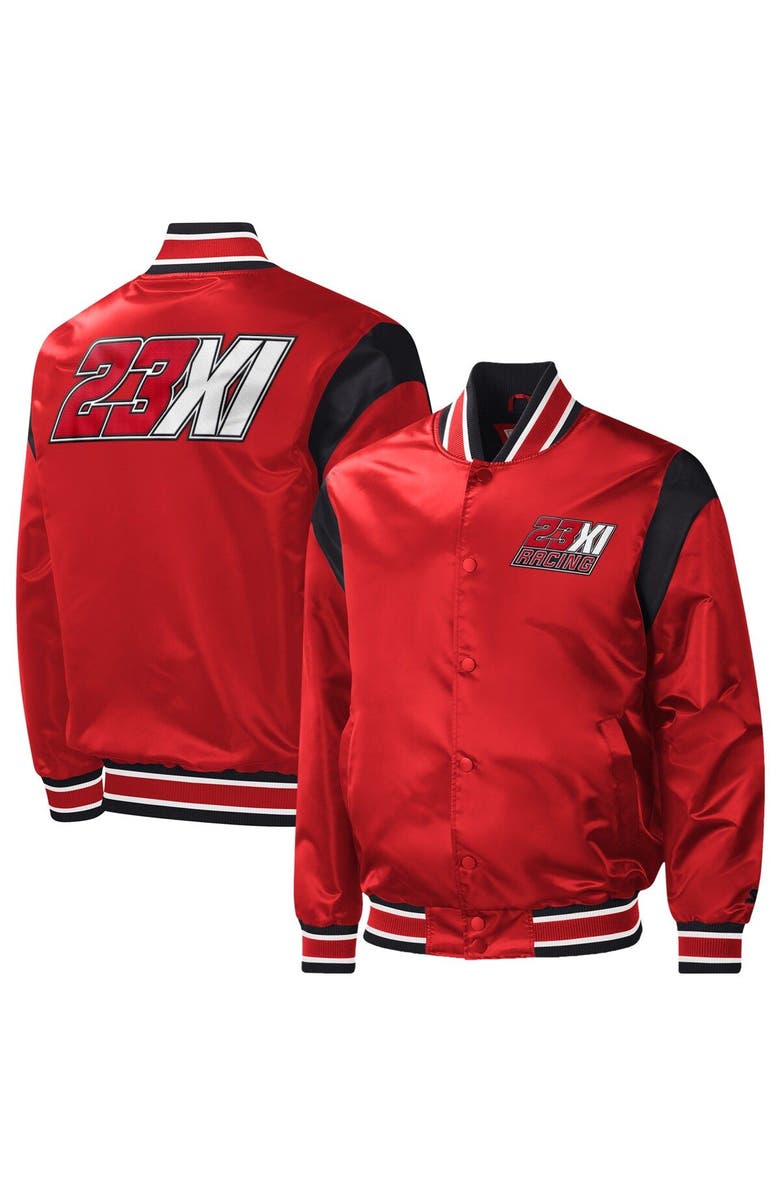 STARTER Men's Starter Red 23XI Racing Force Play Full-Snap Varsity Jacket, Main, color, 