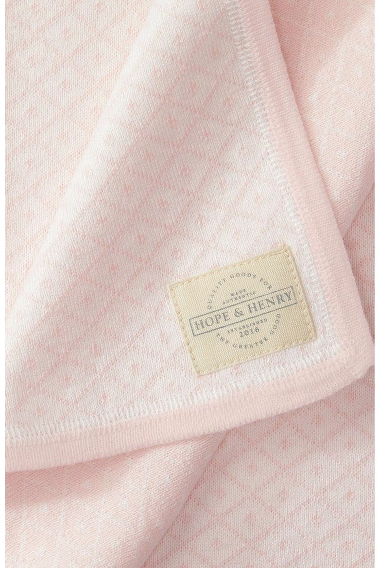 Baby Ruffle Sweater Romper & Jacquard Blanket Gift Set, Alternate, color, White & Rose