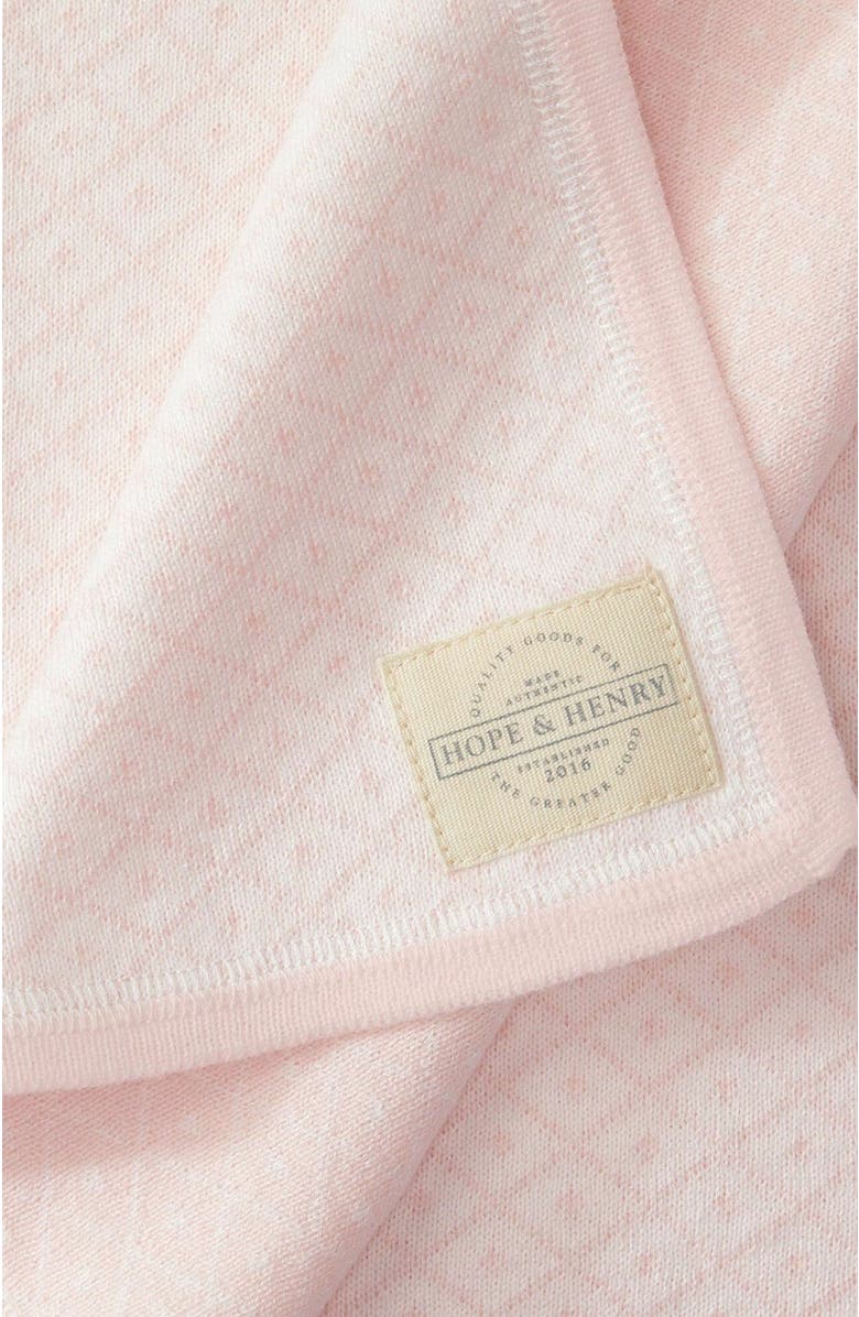 Hope & Henry Baby Ruffle Sweater Romper & Jacquard Blanket Gift Set, Alternate, color, White & Rose