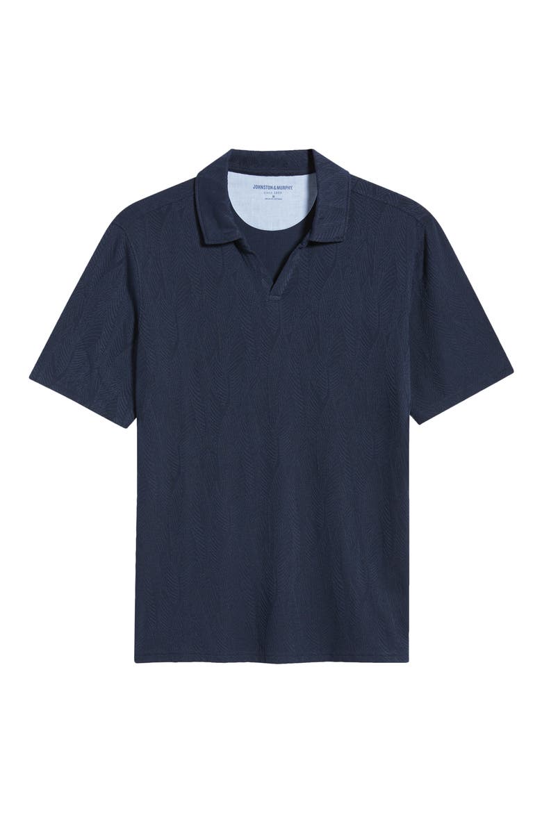 Sedona Jacquard Polo, Alternate, color, NAVY FROND