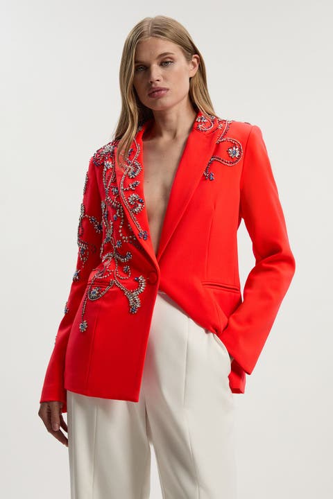 Embellished Single Breasted Blazer