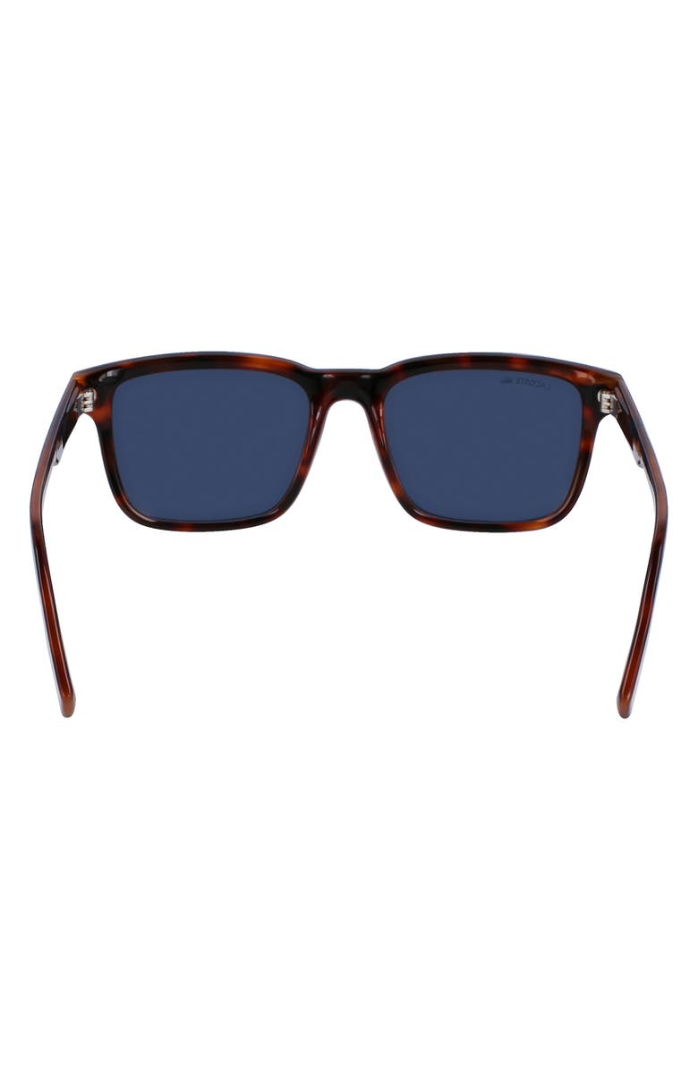Lacoste L997S 54mm Rectangular Sunglasses, Alternate, color, Havana