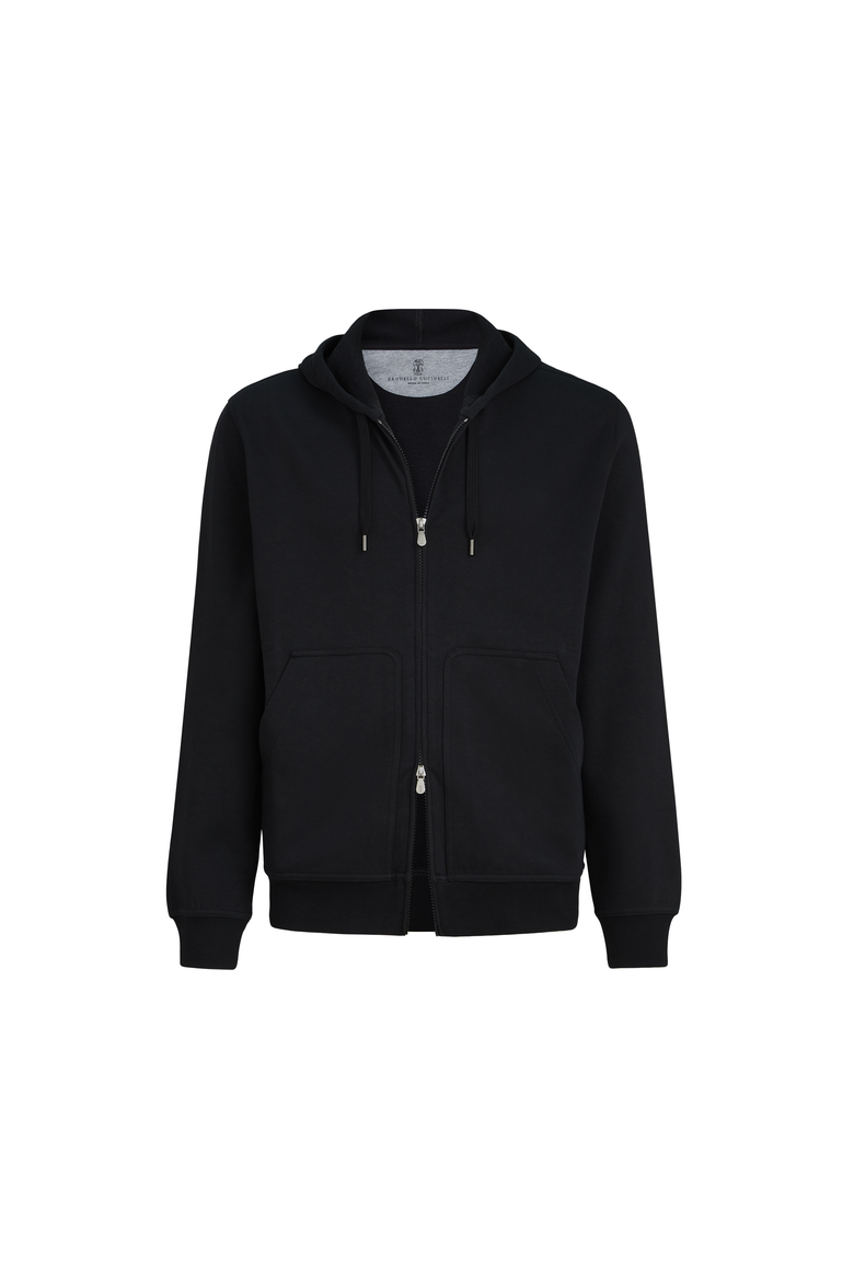 Hooded zip-up sweatshirt, Alternate, color, Black