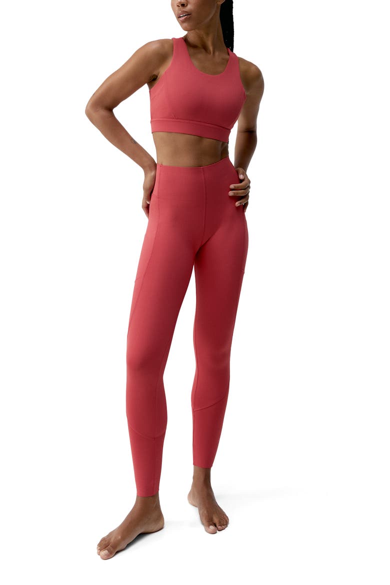 Denise High Support Performance Sport Top, Alternate, color, Goji