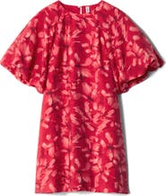 & Other Stories Puff Sleeve Hammered Satin Dress