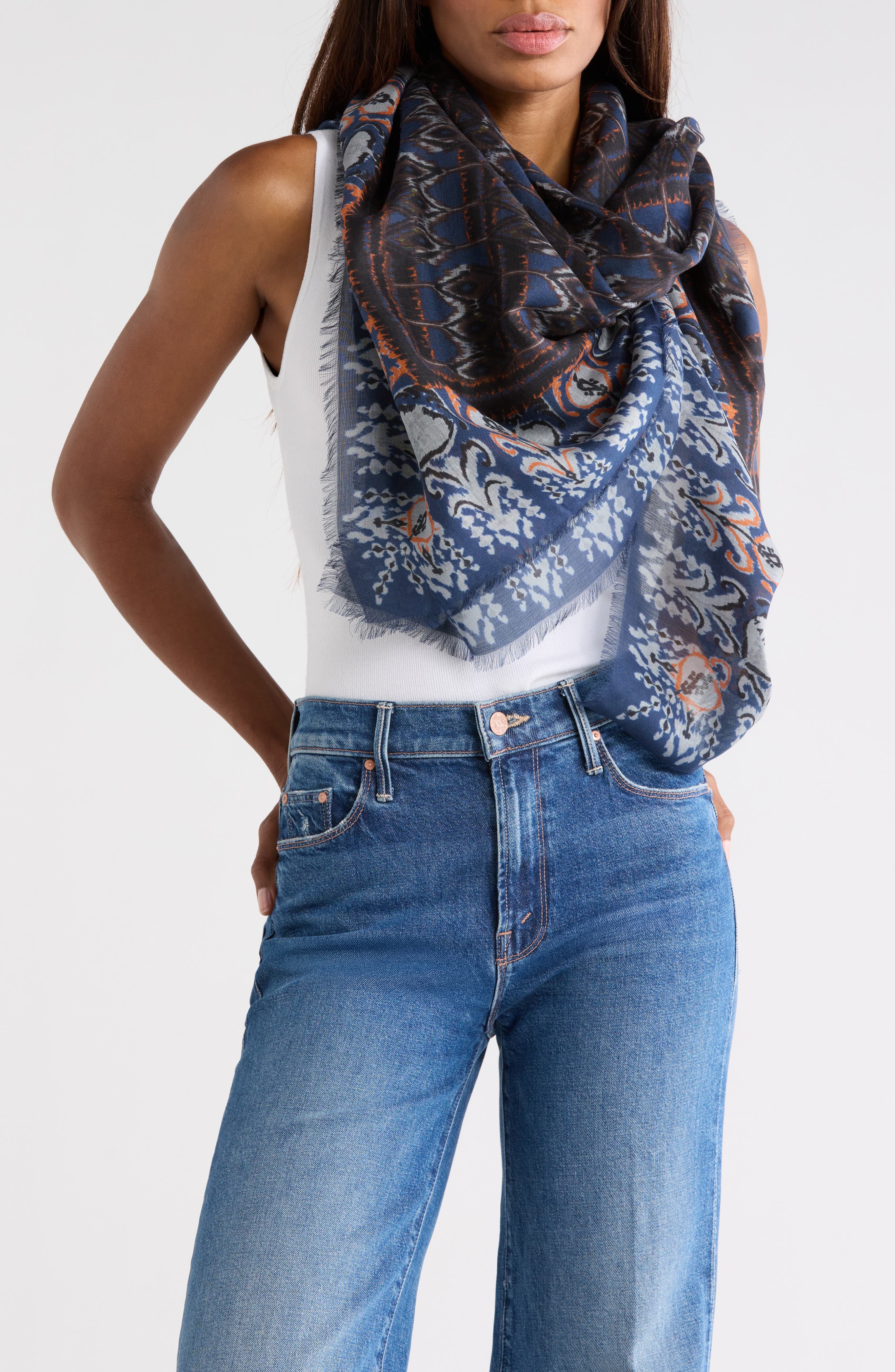Longchamp Ikat Print Scarf