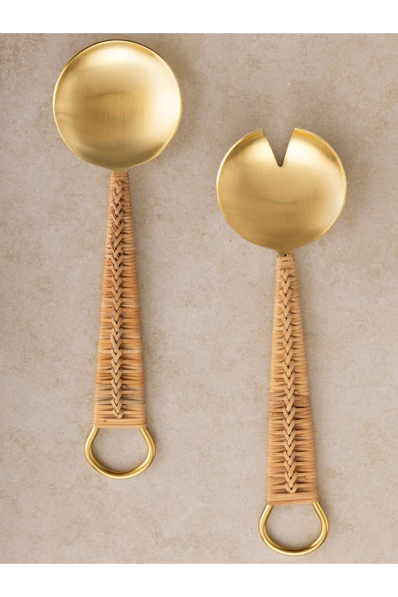Helsinki Salad Servers, Set of 2, Main, color, Gold