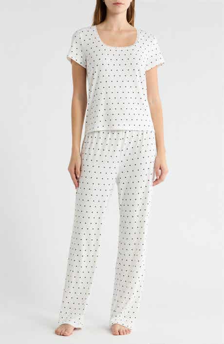 Print Pointelle Knit Pajamas
