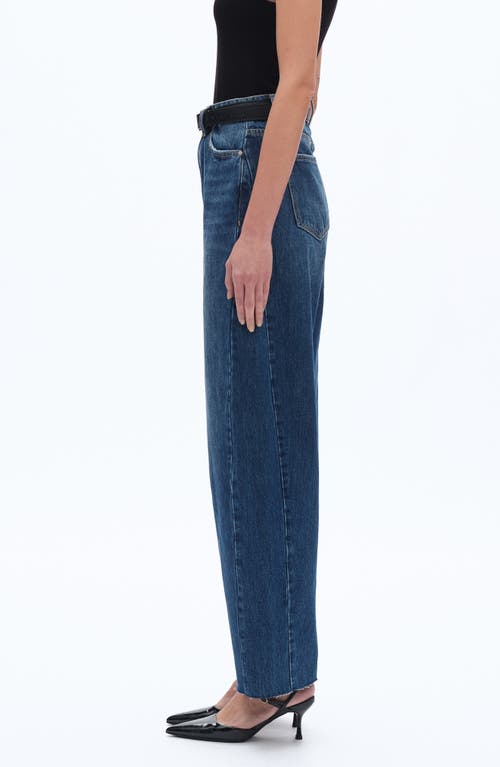 Bayeas Raw Hem Super High Waist Barrel Jeans In Blue