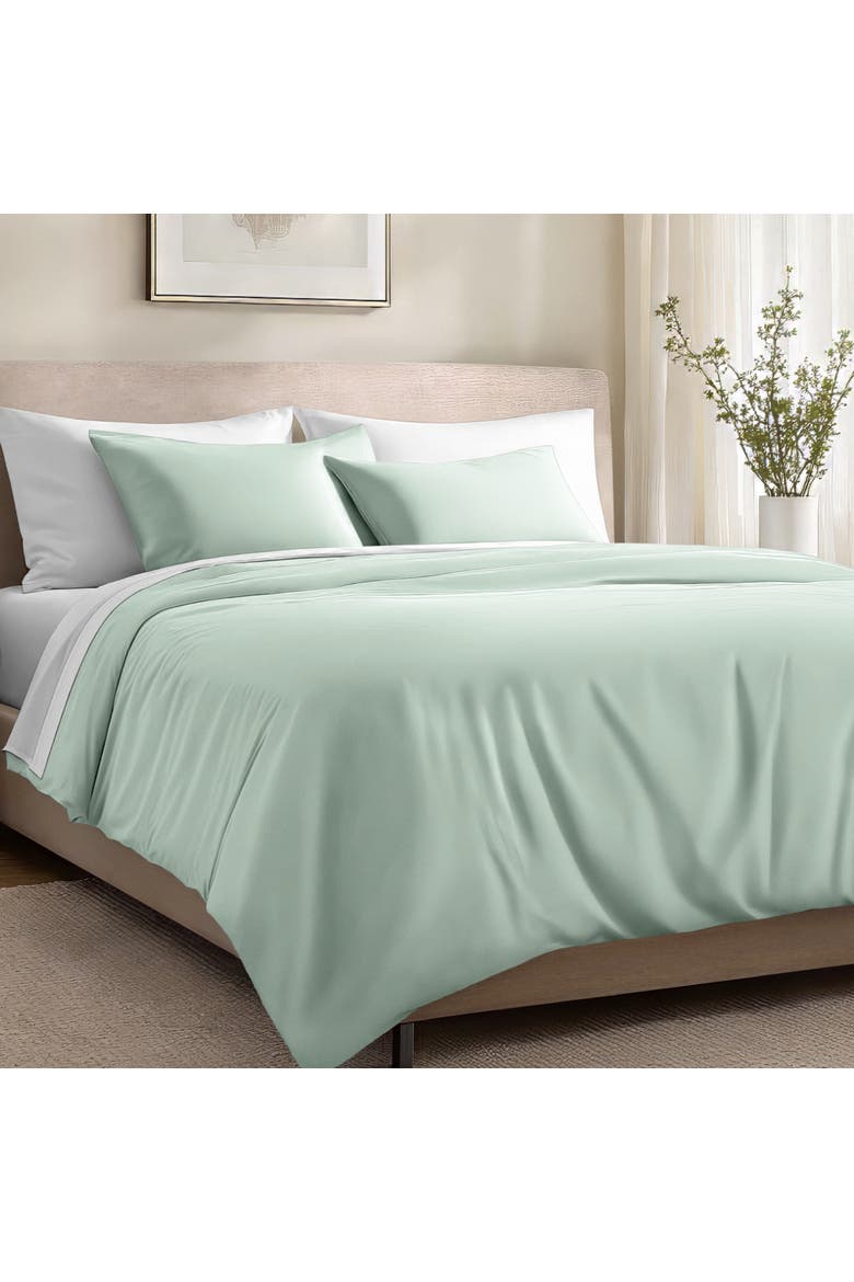400 Thread Count Organic Cotton Sateen Duvet Cover and Sham Set, Alternate, color, Willow