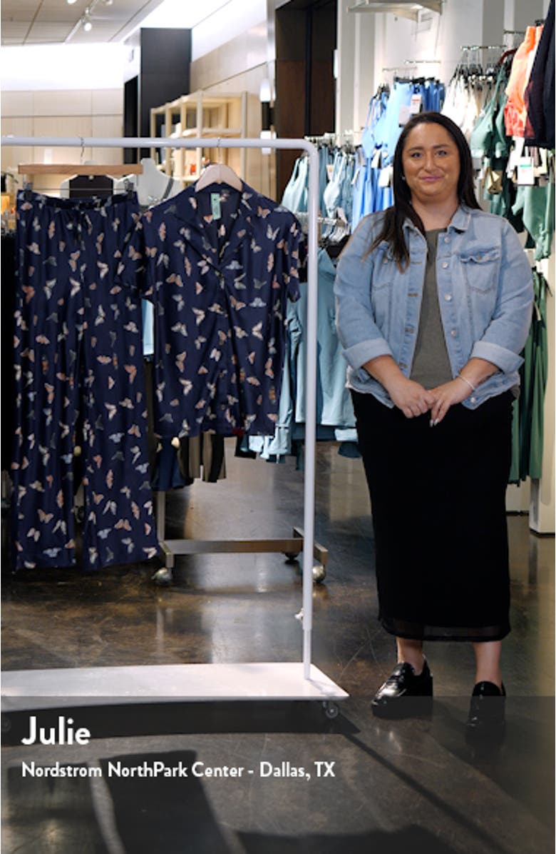 Sunday Rest Print Short Sleeve Satin Pajamas, sales video thumbnail