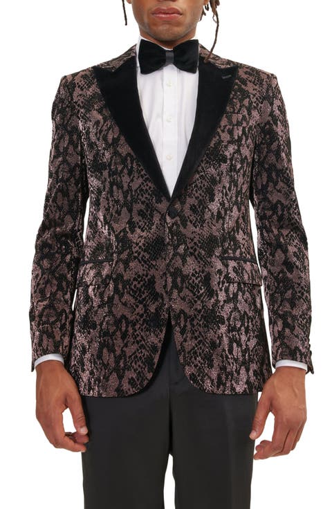Metallic Velvet Flocking Tuxedo Jacket