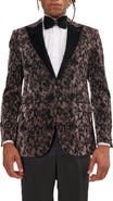 RON TOMSON Metallic Velvet Flocking Tuxedo Jacket