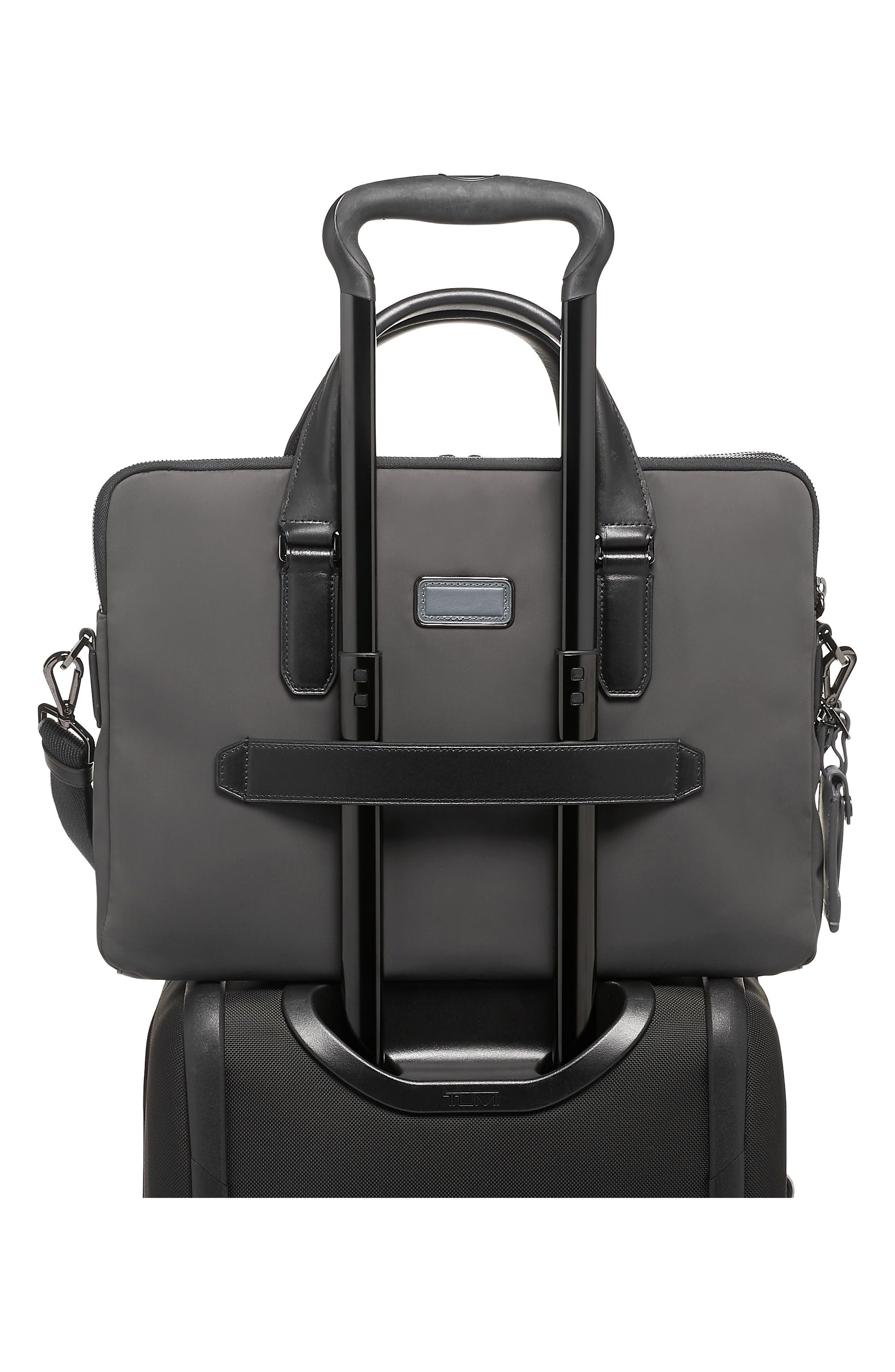 Sycamore Slim Nylon Briefcase, Alternate, color, GREY/ BLACK STRIPE