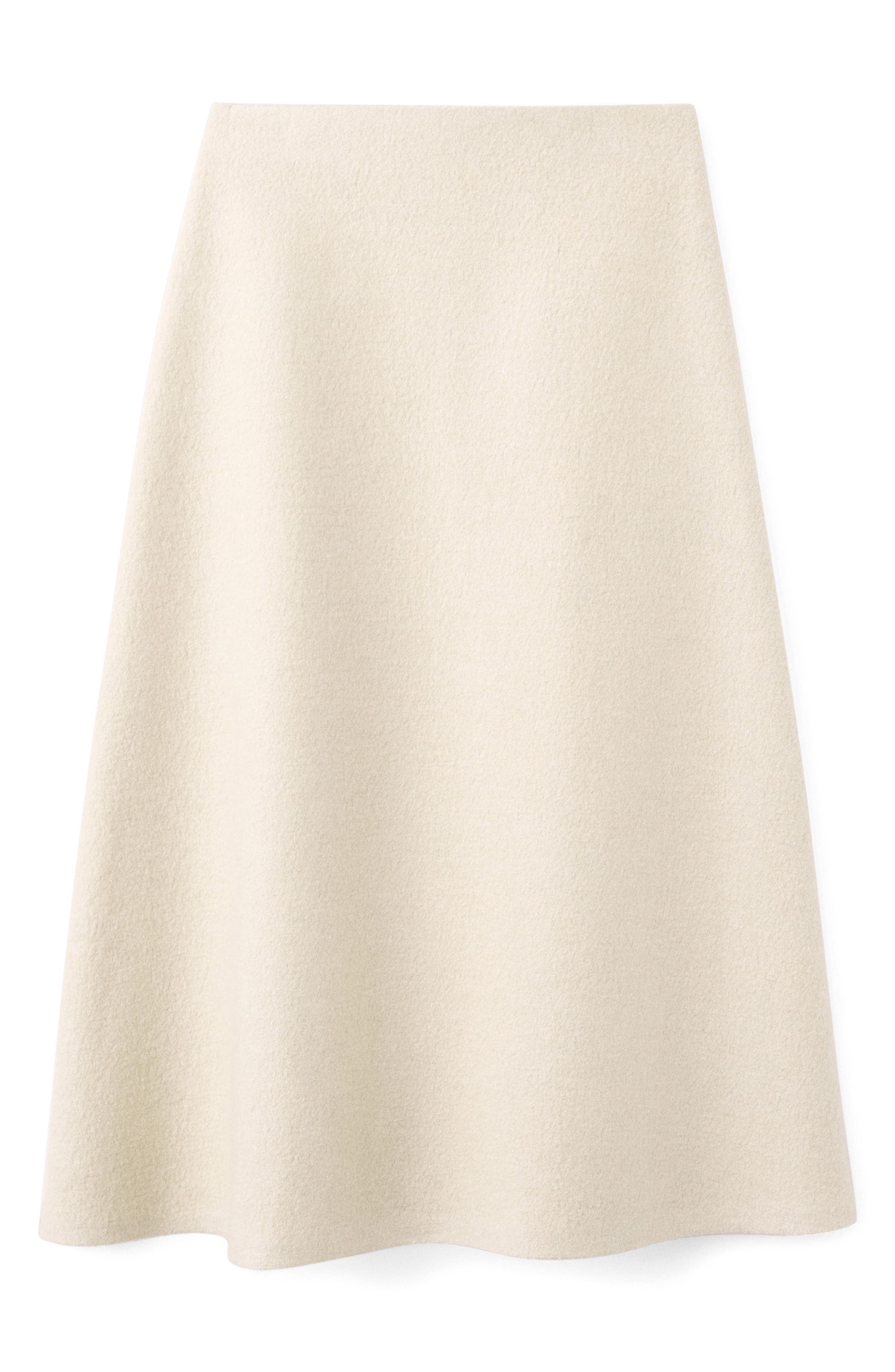 Mango Penny A-line Wool Blend Midi Skirt In Sand
