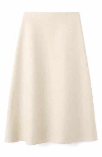 MANGO Penny A-Line Wool Blend Midi Skirt