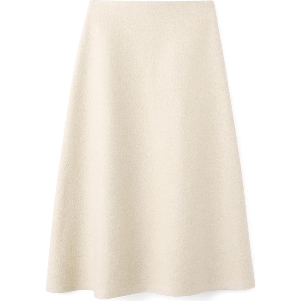 Mango Penny A-line Wool Blend Midi Skirt In Sand