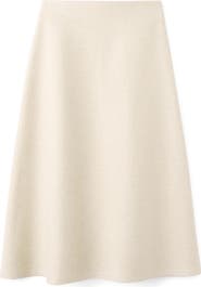 MANGO Penny A-Line Wool Blend Midi Skirt