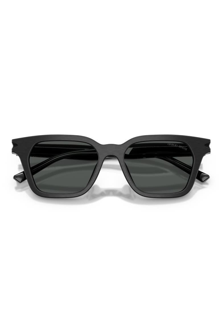 52mm Square Sunglasses, Alternate, color, BRUSHED BLACK / DARK GREY