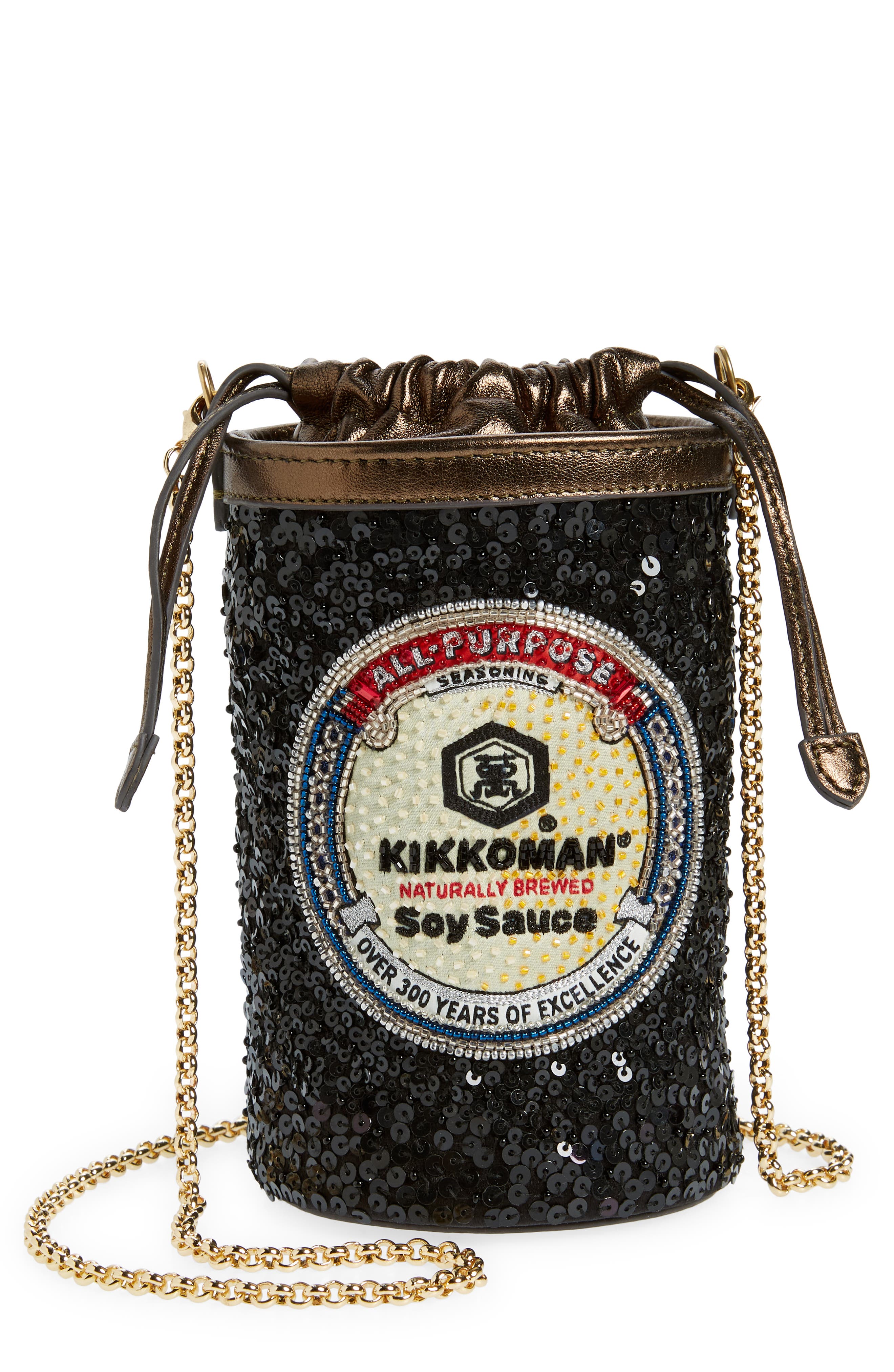 Anya Hindmarch Kikkoman<sup>®</sup> Sequin Recycled Satin Crossbody Bag, Main, color, 