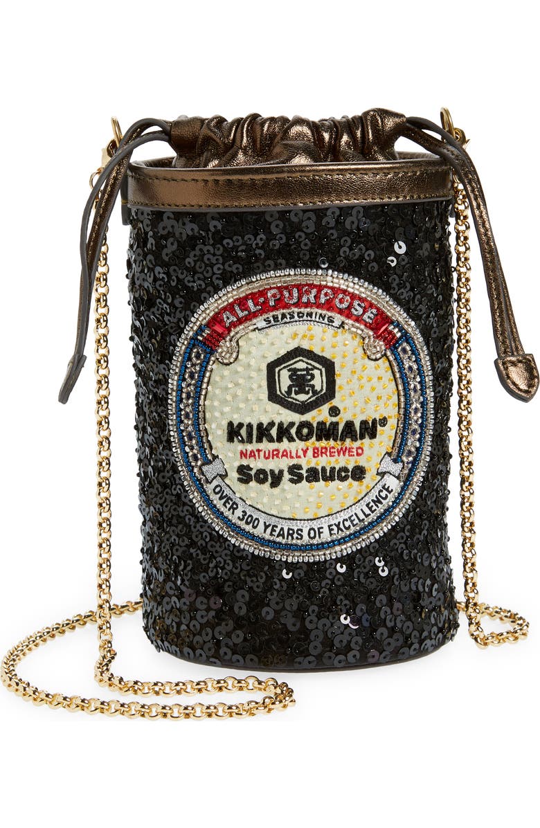 Anya Hindmarch Kikkoman<sup>®</sup> Sequin Recycled Satin Crossbody Bag, Main, color,