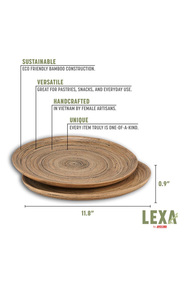 Lexa Serving Plate Set, 12 Inch x 2, Alternate, color, Black