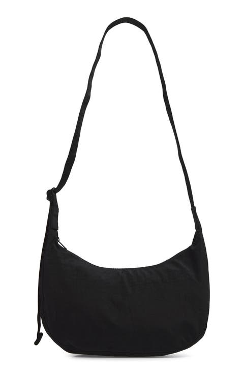 Medium Crescent Recycled Nylon Crossbody Bag