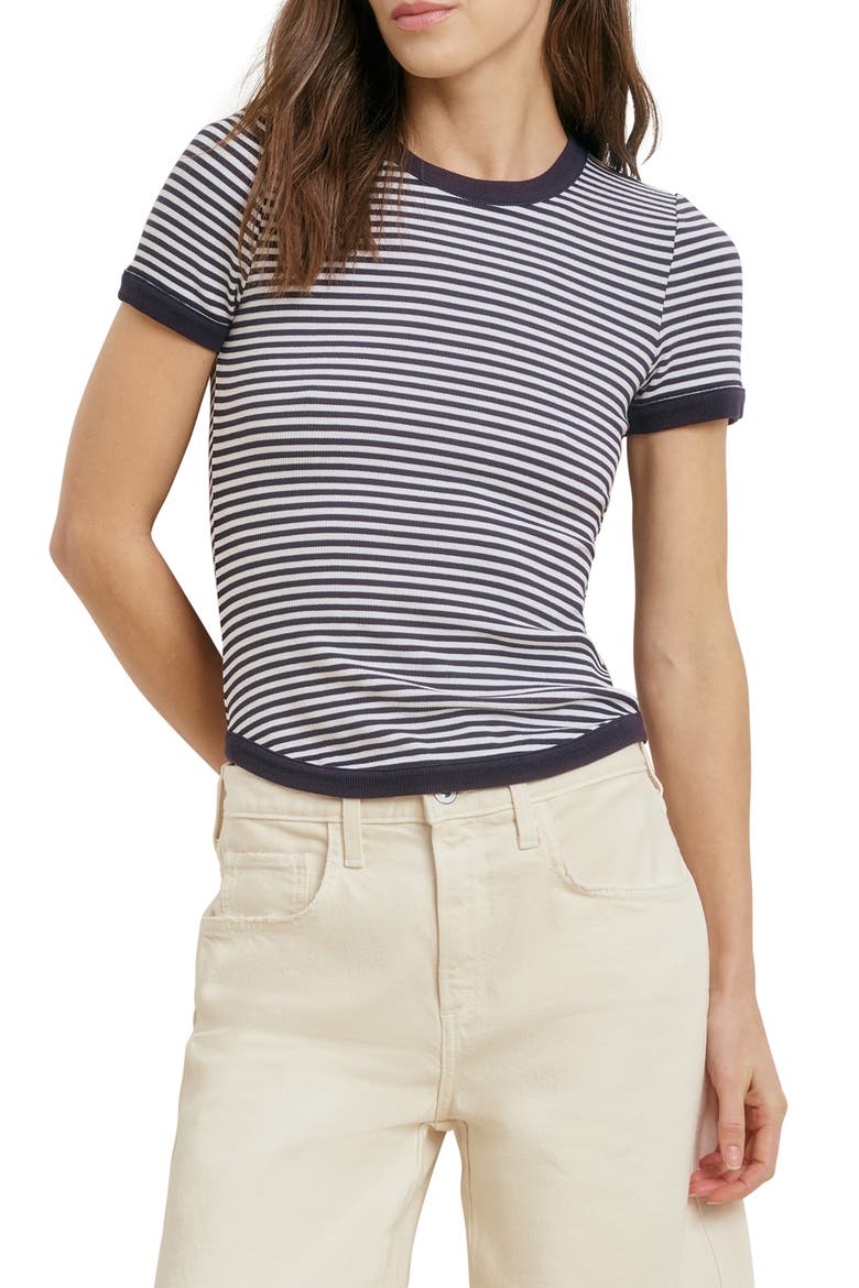The Foundation Stripe T-Shirt, Main, color, NAVY/ WHITE STRIPE