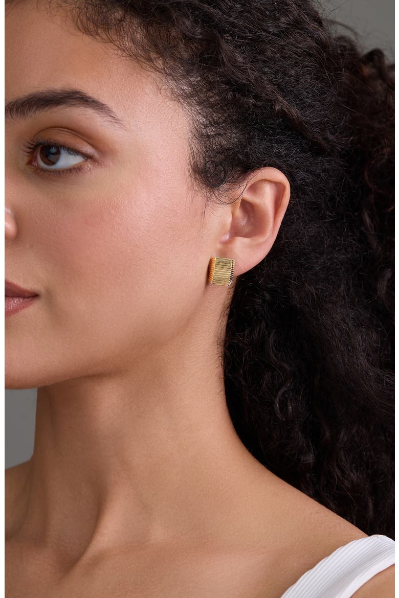 14K Gold Stud Earrings, Alternate, color, 14KY