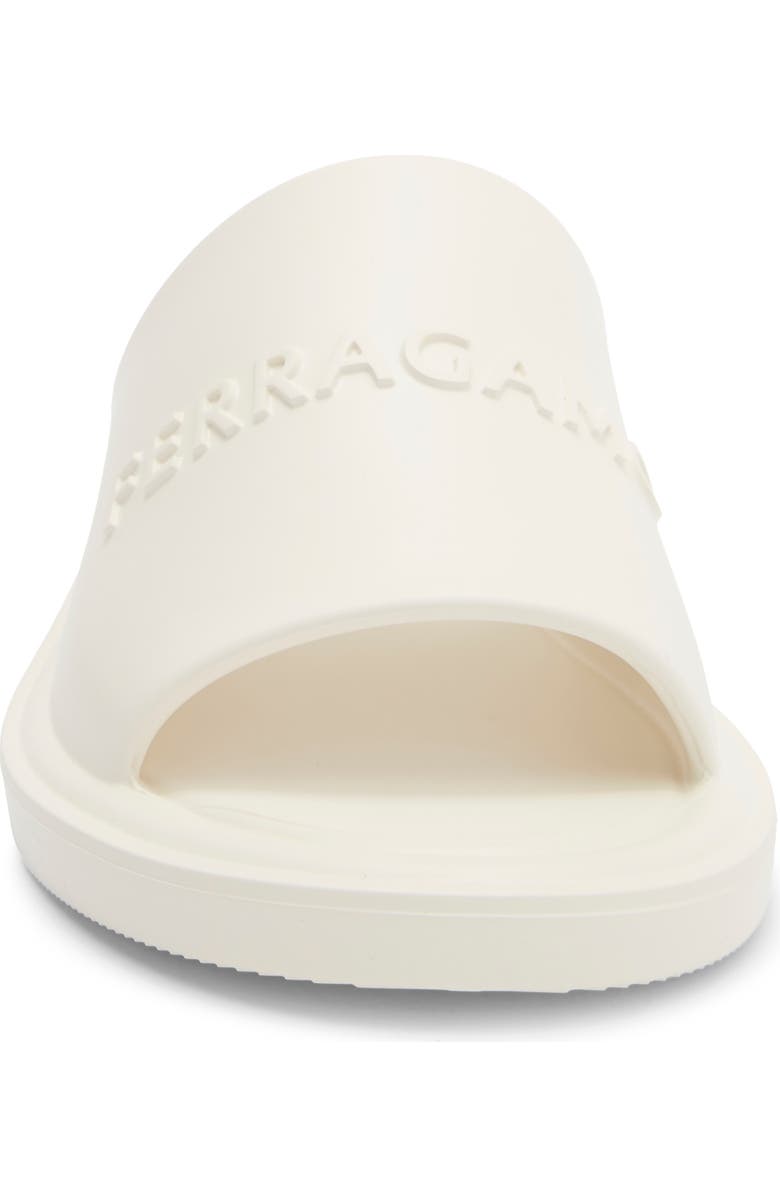 FERRAGAMO Giuneva Logo Slide Sandal, Alternate, color, White