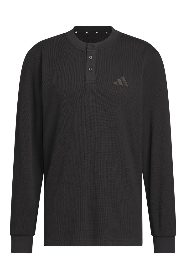 Long Sleeve Waffle Knit Henley, Alternate, color, BLACK
